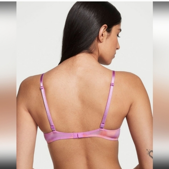 V.S.-2pc(Pink Blur) Wear Everywhere Push Up Bra & Scalloped Thong-40C /S - Picture 5 of 6